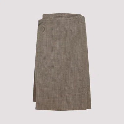 Phoebe Philo Kilt Midi Skirt In Gray