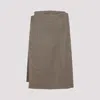 Phoebe Philo Wool Blend Midi Skirt In Brown