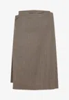 Phoebe Philo Kilt Wrap Midi Skirt In Multi