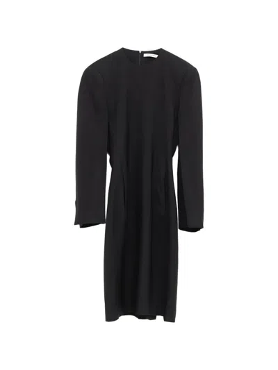 Phoebe Philo Kinked Tailored Dress In Black