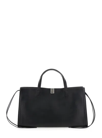 Phoebe Philo 'kit' Black Handbag With Plaque Detail On The Front In Leather Woman