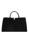 Phoebe Philo Black Kit Cabas Medium Suede Leather Shoulder Bag In Black