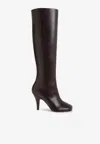 Phoebe Philo Knee-high Leather Boots In Burgundy