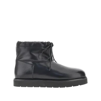 Phoebe Philo Leather Ankle-boots With Drawstring In Black