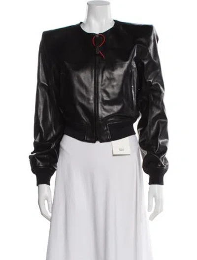 Pre-owned Phoebe Philo Leather Bomber Jacket W/ Tags In Black