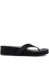 Phoebe Philo Leather Flip Flops In Black