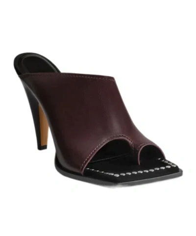 Phoebe Philo Leather High-heeled Sandals In Burgundy