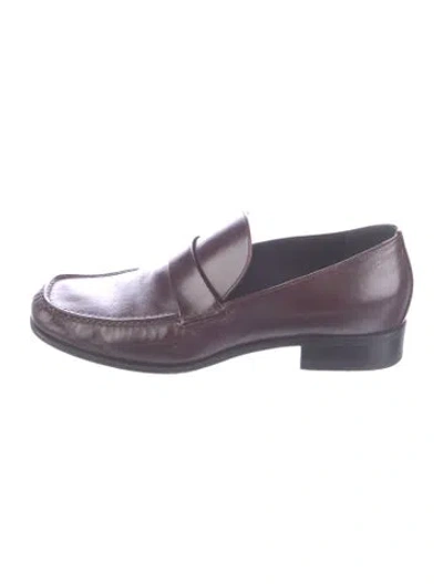 Pre-owned Phoebe Philo Leather Loafers In Purple