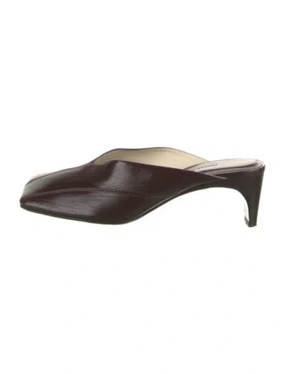 Pre-owned Phoebe Philo Leather Mules In Brown