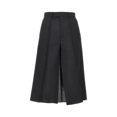 Phoebe Philo Light Wool Short-skirt In Black