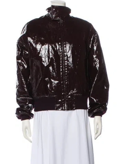 Pre-owned Phoebe Philo Linen Bomber Jacket In Burgundy