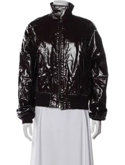 Pre-owned Phoebe Philo Linen Bomber Jacket In Burgundy