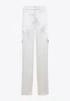 Phoebe Philo Liquid Cargo Pants In Silk Blend In White