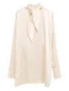 Phoebe Philo Liquid Knot Collar Top In Neutral