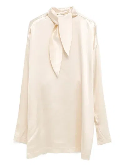 Phoebe Philo Liquid Knot Collar Top In Neutral