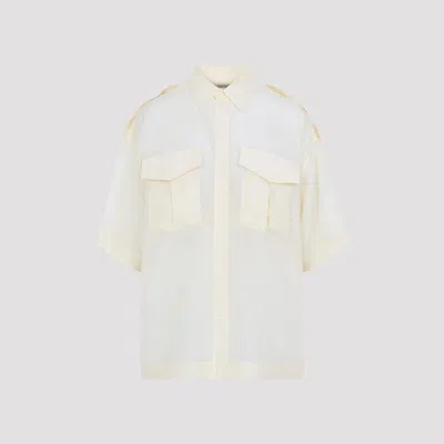 Phoebe Philo Lite Utility Shirt Habotai Silk In White