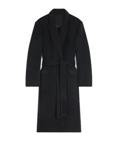 Phoebe Philo Long-sleeve Belted Coat In Black
