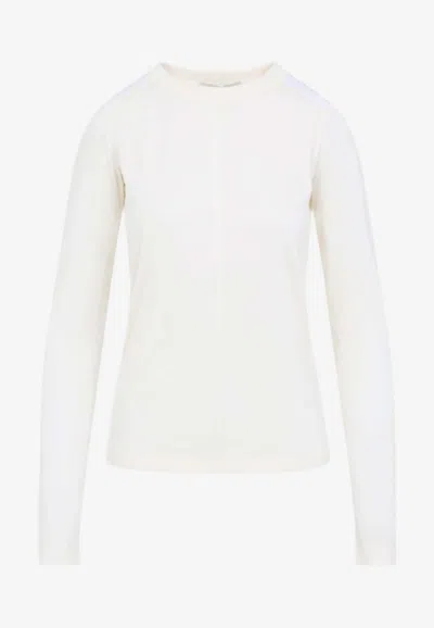 Phoebe Philo Long-sleeve Crewneck Top In White