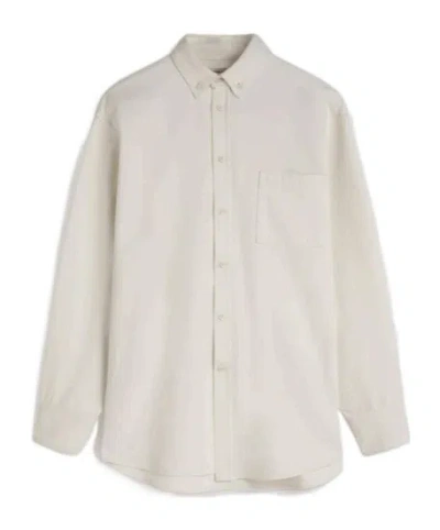 Phoebe Philo Long-sleeved Denim Shirt In White