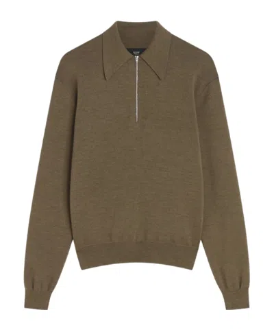 Phoebe Philo Long-sleeved Polo Shirt In Brown