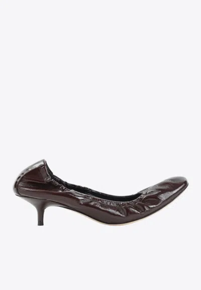 Phoebe Philo Low Pucker 45 Pumps In Burgundy