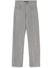 Phoebe Philo Grey Jeans With Belt Loops And Tapered Leg In Denim Woman In Blue