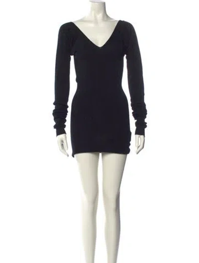 Pre-owned Phoebe Philo Merino Wool Mini Dress In Black