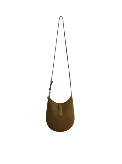 Phoebe Philo Mini Bean Sling In Suede In Green