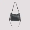 Phoebe Philo Black Silver Gig Small Suede Leather Shoulder Bag In Black