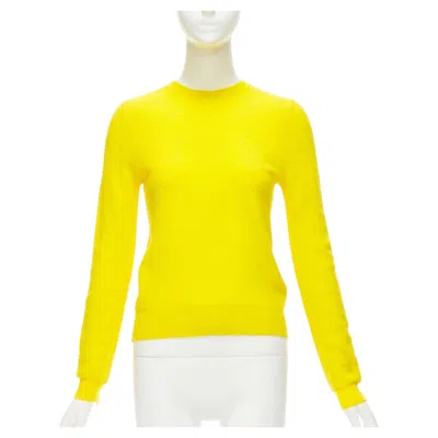 Pre-owned Phoebe Philo Old Celine  100% Wool Sunshine Yellow Crew Neck Sweater S
