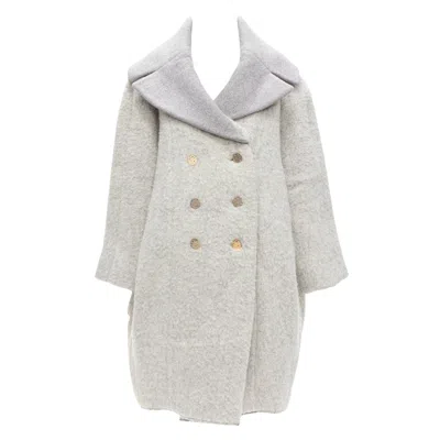 Pre-owned Phoebe Philo Old Celine  2013 Runway Grey Wool Alpaca Cocoon Coat Fr38 M In Gray