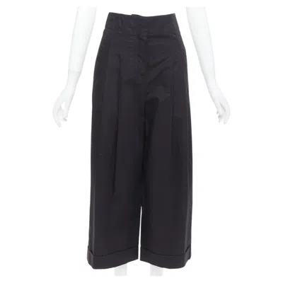 Pre-owned Phoebe Philo Old Celine  Black Cotton High Waisted Wide Pants Fr34 Xs