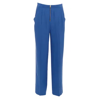 Pre-owned Phoebe Philo Old Celine  French Blue Silky Half Zip Tapered Pants Fr34 Xs