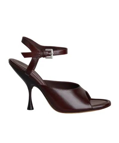 Phoebe Philo Open-toe High-heeled Sandals In Burgundy