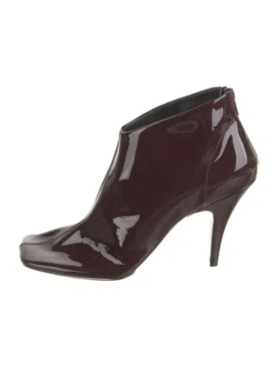 Pre-owned Phoebe Philo Patent Leather Boots In Burgundy