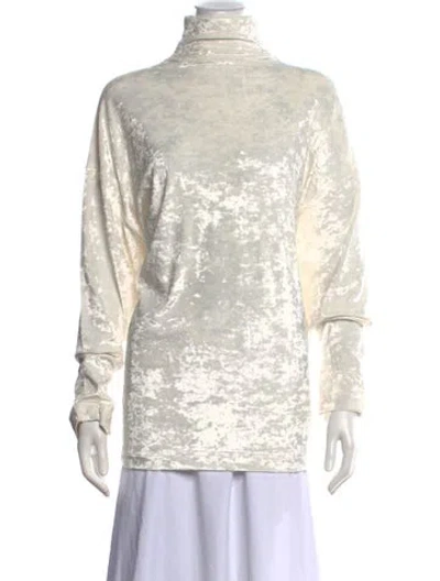 Pre-owned Phoebe Philo Patterned Turtleneck Sweater W/ Tags In White