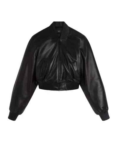 Phoebe Philo Pilot Leather Jacket In Black