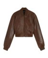 Phoebe Philo Pilot Leather Jacket In Brown