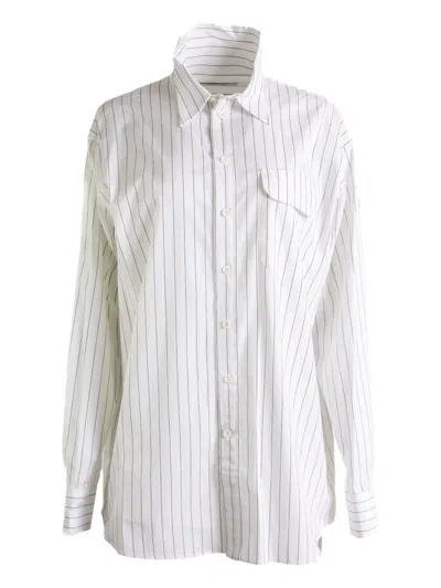 Phoebe Philo Pinstripe Long-sleeve Shirt In White