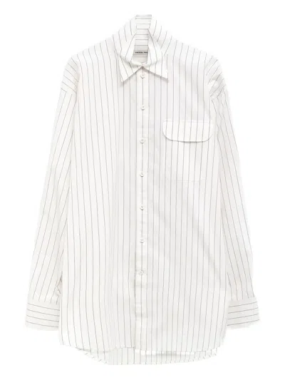 Phoebe Philo Pinstripe Pocket Shirt In White