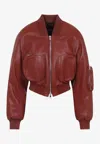 Phoebe Philo Pocket Bomber Jacket In Leather In Brown