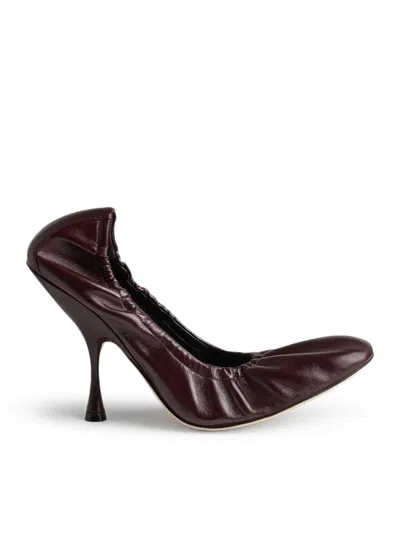 Phoebe Philo Elegant Mini Block Heel Shoes For Women In Red