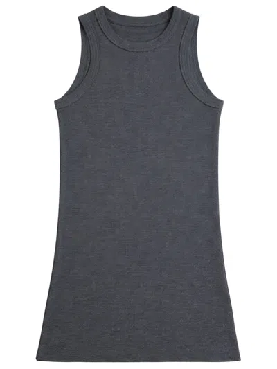 Phoebe Philo Ribbed Dew Neck Tank Top In Gray