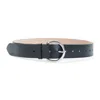 Phoebe Philo Round Buckle 25mm Black Calf Leather Belt In Black