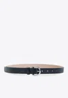 Phoebe Philo Round Buckle Calf Leather Belt In Black