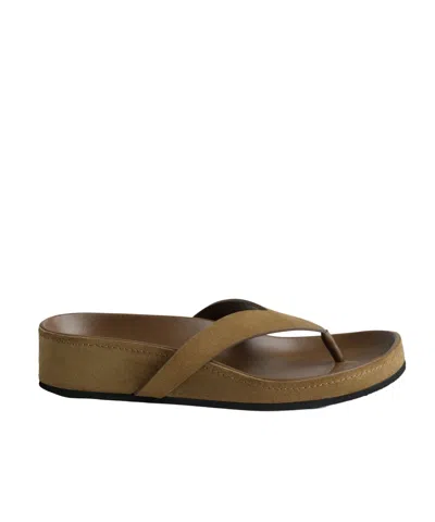 Phoebe Philo Round Flip Flop In Caramel Color