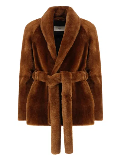 Phoebe Philo Shearling-jacke In Brown
