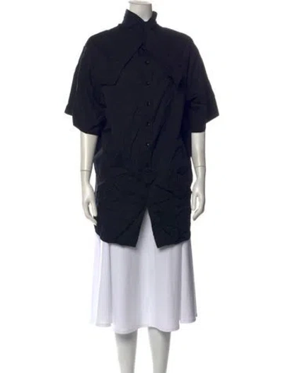 Pre-owned Phoebe Philo Short Sleeve Button-up Top In Black