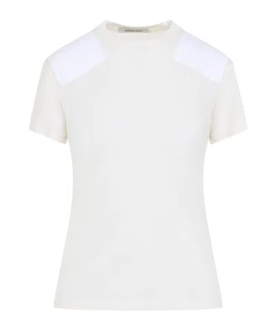 Phoebe Philo Cotton And Lyocell T-shirt With Patch In White