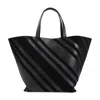 Phoebe Philo Trapezoidal Black Calf Leather Shoulder Bag In Black